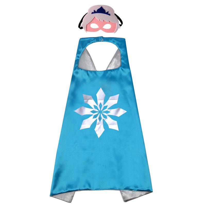 Children's Cartoon Frozen Series Double Layer Halloween Superman Cloak Cape + Mask