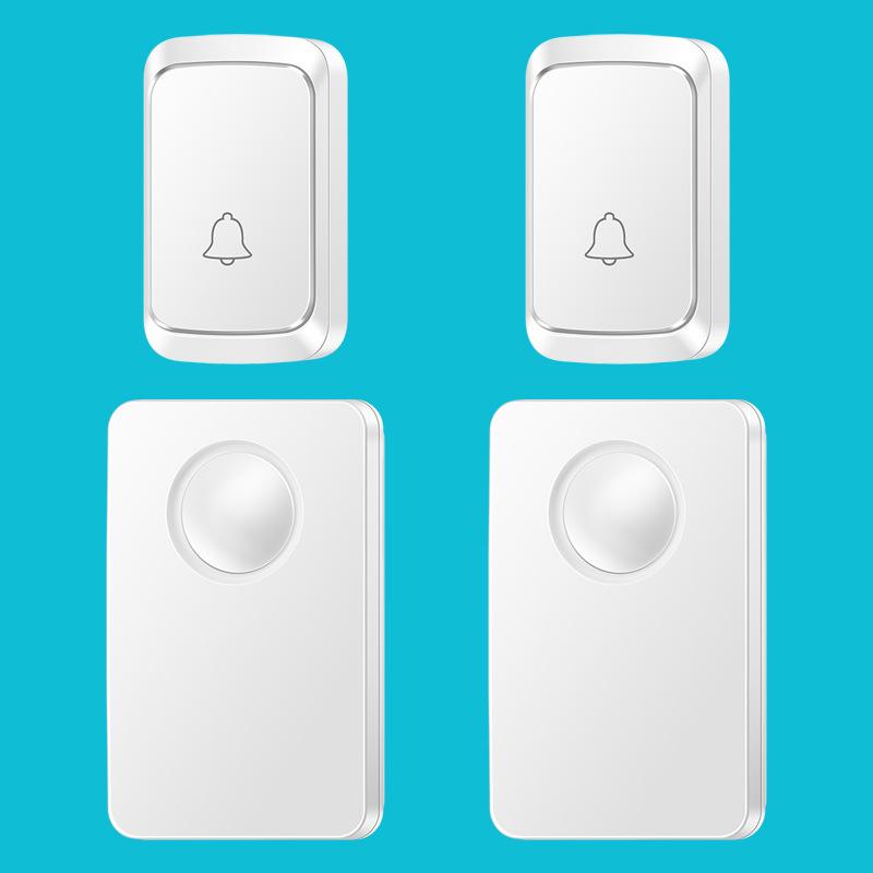 Dual Wireless Doorbell for Home Use, Battery & DC Powered, No Plug-in Needed