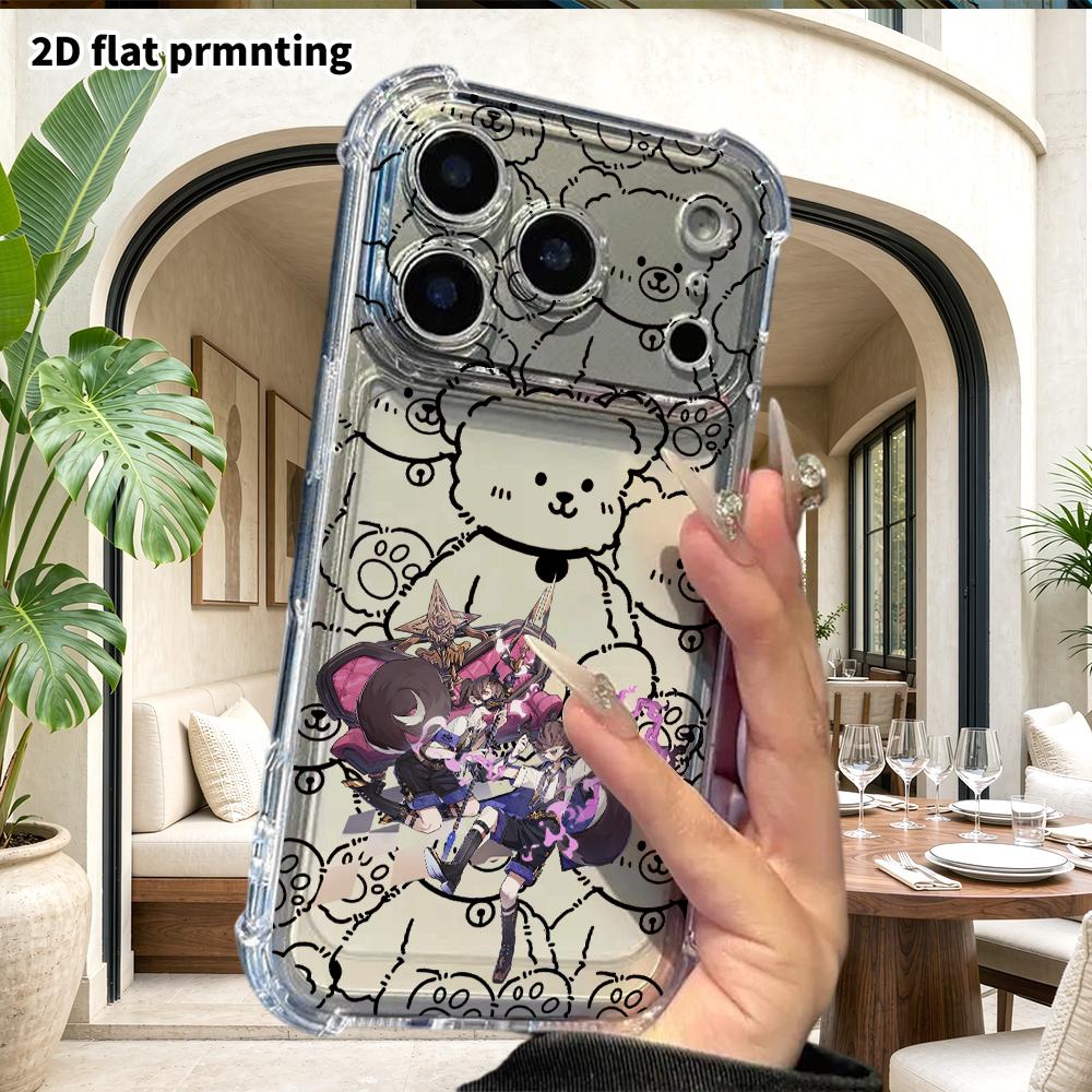 Phone Case: 2D flat suitable for iPhone 18 17 16 15 14 13 Pro, transparent four corner protective case, blonde goddess, Christmas and Halloween gift