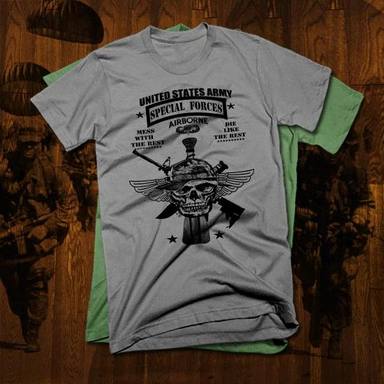 

Army Special Forces Ranger T-Shirt Iraq Afghan Military Sniper Combat Airborne S