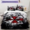 Resident Evil Symbol Design Bed Bedding Set 1 Duvet Cover + 2 Pillowcases Soft Breathable Household Bed Linens