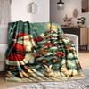 1Pc Christmas Santa Bunnies Blanket Soft And Comfortable Casual Warm Camping Travel Christmas Halloween Gift M91725