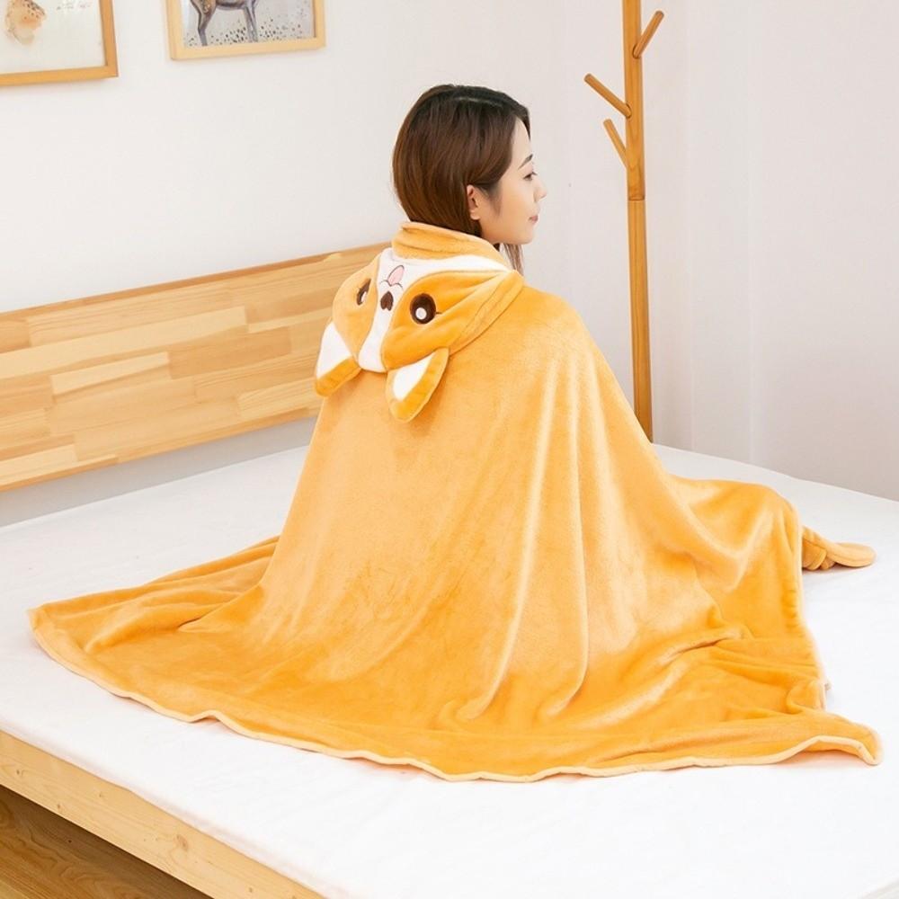 Cozy Hooded Nap Blanket Warm Shawl Blanket Cute Kawaii Cloak  Office Nap