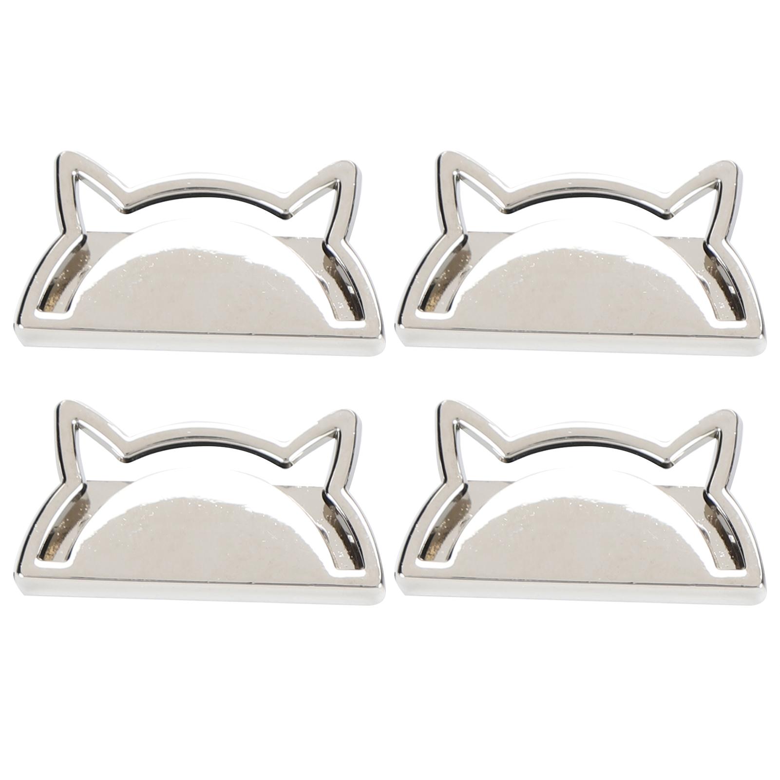 

4 Set Metal Decorative Buckle Cat Clip Stopper Leather Goods Luggage Jeans DIY AccessoriesSilver B01 51 52059