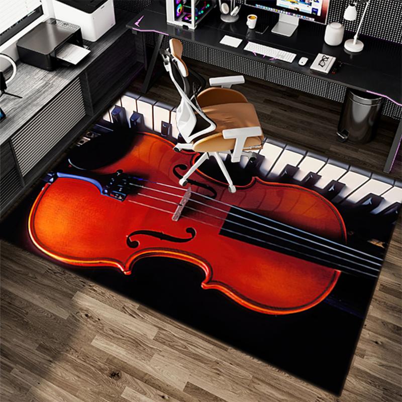 

1Pc Piano keys music Printed circular carpet, home door mat, outdoor travel protection carpet A12 40x60cm( 15x23in )