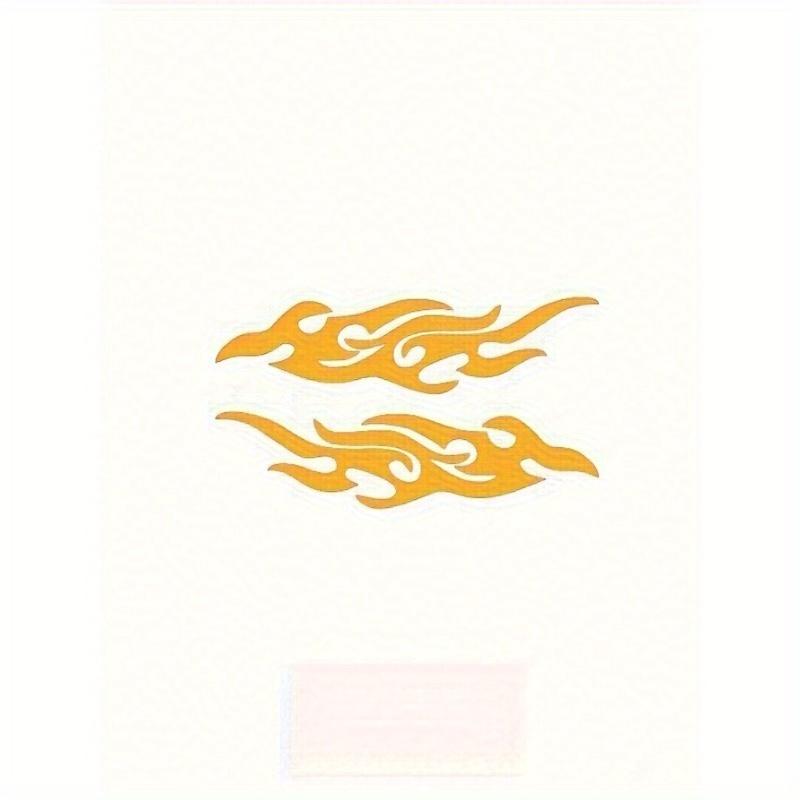 

2 шт. Наклейки на зеркала заднего вида автомобиля с рисунком пламени, декоративные самоклеящиеся светоотражающие наклейки на бампер автомобиля Yellow разноцветный