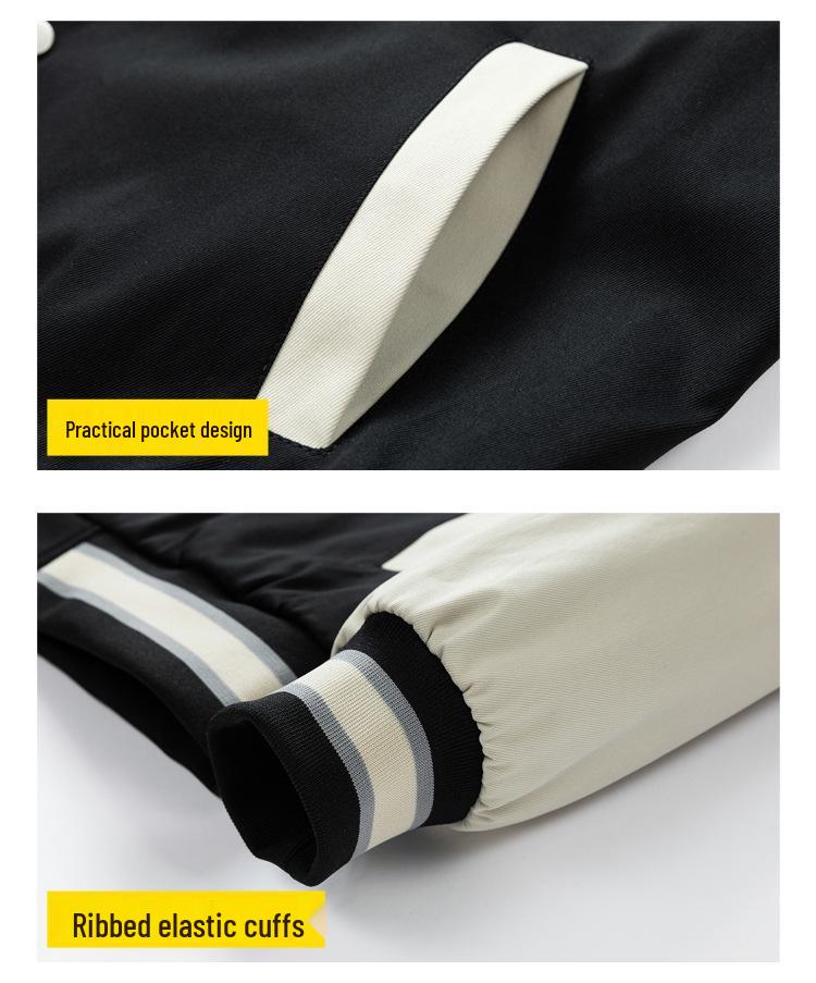 Übergröße Herren Dünne Bestickte Baseballjacke für Frühling & Herbst