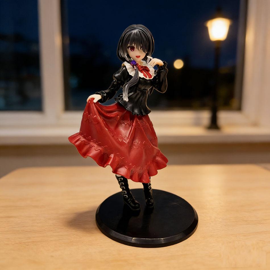 Model Model Car Model New A LIVE Tokisaki Kurumi Anime Figure Cute Girl Toy PVC Black Dress Dress Up Standing Ornaments Toy Gift