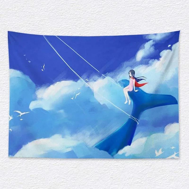 

Гобелен с узором «Девушка-кит» для спальни, гостиной, домашний настенный декор 100x75cm