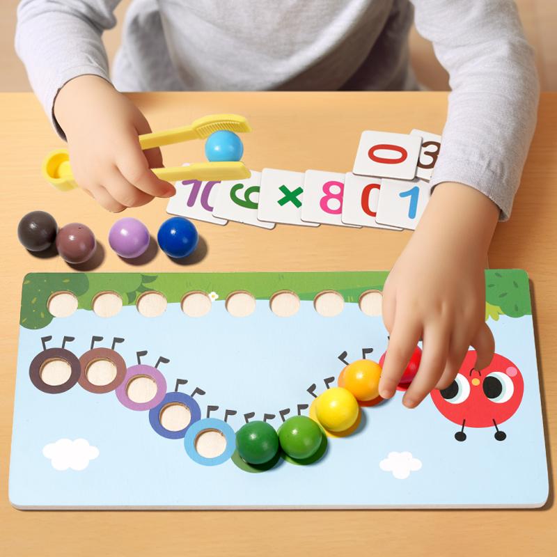 Clip Beads Toys Color Sorting Montessori Toy Educational Preschool Learning Toys Gifts Fine Motor Skill Toy for Preschool Kids