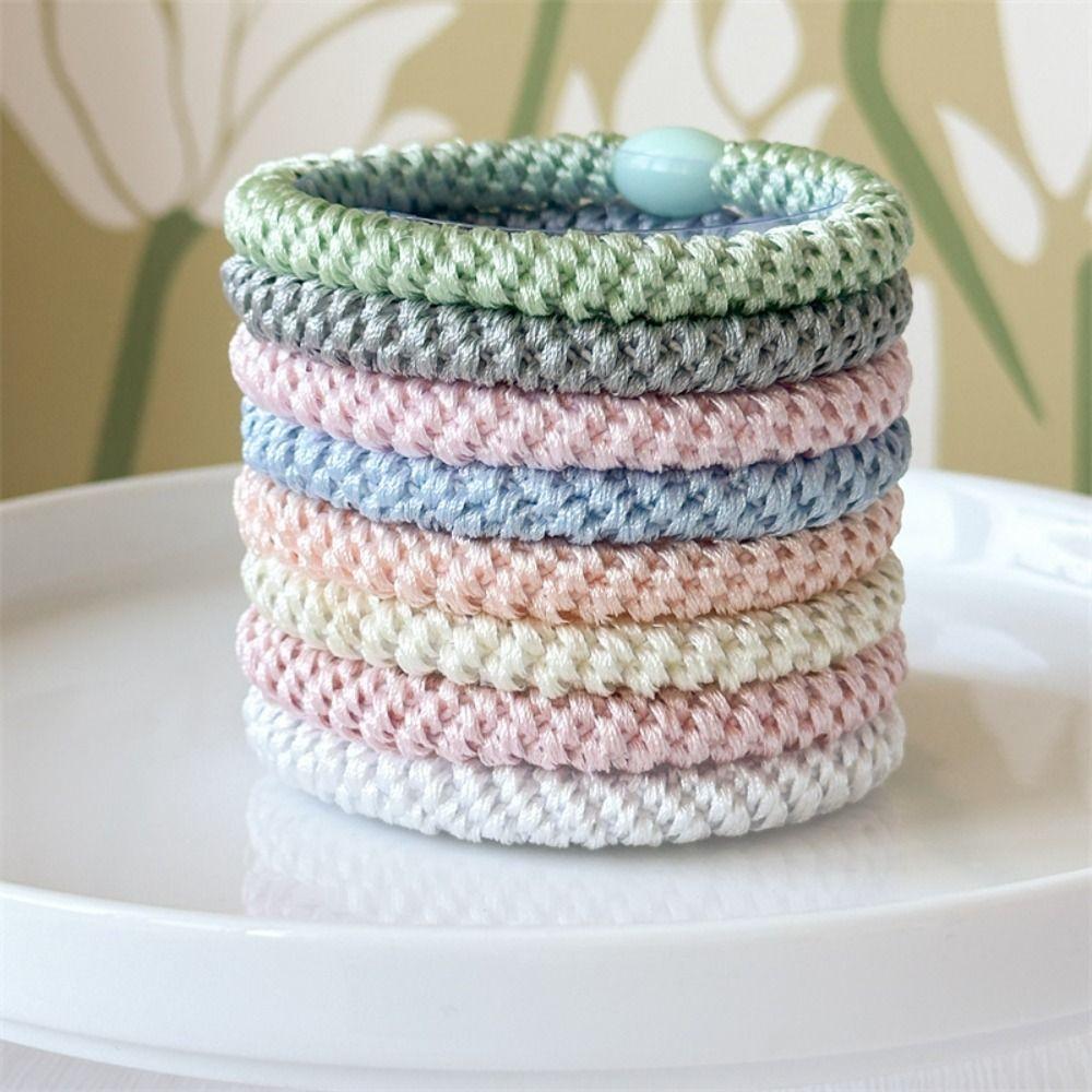 8pcs/Set Cute Hair Ring Basic Hair Rope Set Hair Tie Colorful Hair Scrunchies Rubber Band  Girl
