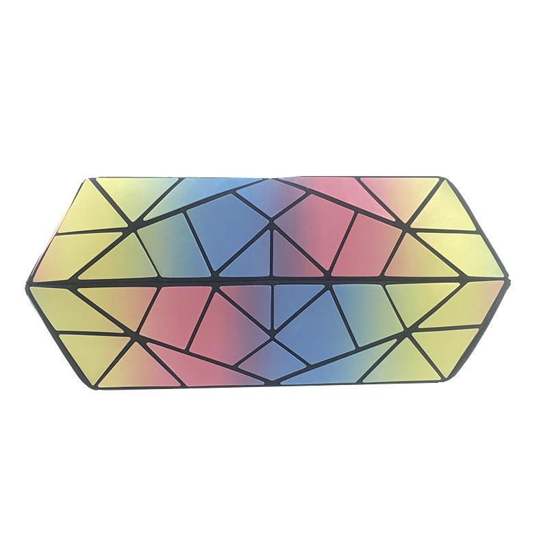 Bag Women's Geometric Rhombus Shoulder Bag Fashion Rainbow Bucket Bag Women's Folding Portable Oblique Span Bag