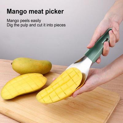 Mango Peeler Cutter Tool Stainless Steel 3-in-1 Fruit Slicer Corer Pit Remover for Watermelon Avocado Kiwi Kitchen Gadget