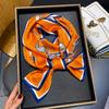 Luxury Design Horse Print Silk Scarf Women Long Soft Satin Hairband Neckerchief Office Hijab Headband Foulard Gift 15*145cm