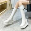 2025 Leather Winter 11CM Super High Heel Personalized Women's Boots Thick-soled Inner Height Leather  Heel Boots ZYW-560-3