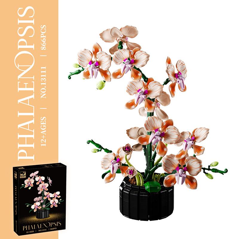 Neueste Zusammengebaute Bausteine Blumen Spielzeug, Rose, Orchideen, Ewige Blumen, Geschenke Für Mädchen, Valentinstagsgeschenke, Heimdekoration