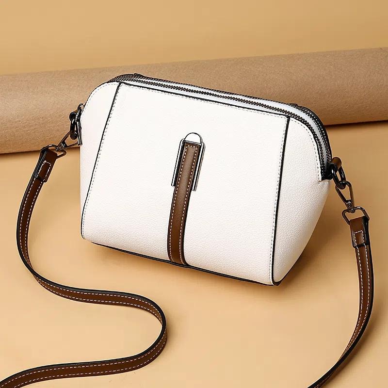 Simple Design Women Shoulder Crossbody Bags Ladies Solid Color Casual Satchel Small Shell Handbags PU Leahter Phone Purse