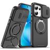 Magnetic Metal Ring Stand Armor Case For OPPO Reno 15 16 Pro Reno15 FS 15F Reno16 FS 16F Slide Push Window Lens Protection Cover