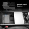 Center Console Armrest Organizer Tray for Tesla Model Y Juniper 2025 2026  Dual-Layer Armrest Storage Insert With Hidden Box