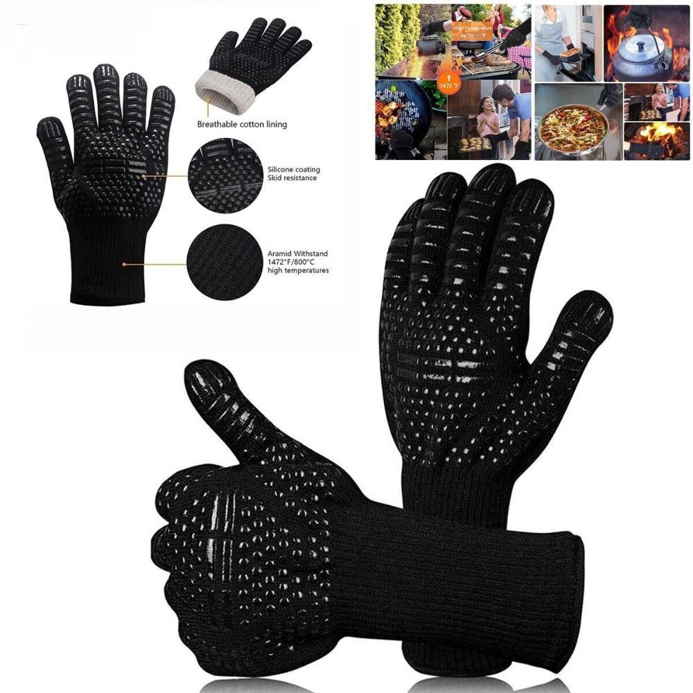 Fire-resistant High Temperature Resistance Fire Heat Glove Heat Insulation BBQ Gloves Oven Mitts