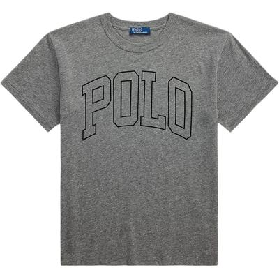 Polo Ralph Lauren Einfarbig Gestrickt Rundhals Buchstaben Kurzarm T-Shirt Damen T-Shirts Grau 211971711-001