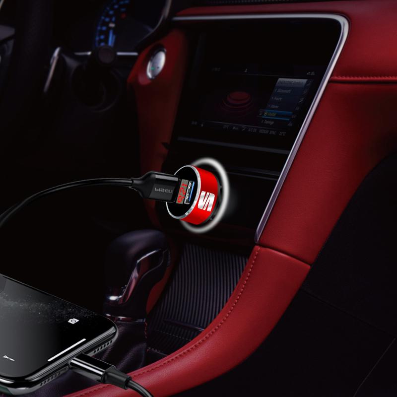 Car Charger 2 USB Ports Fast Charging Digital Display Car Accessories For SEAT Arona Ateca Tarraco Minimo IBL EL-BORN LEON