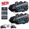 Y10-Max Bluetooth 5.3 Motorcycle Helmet Intercom Headset - Pacote com 2, Alcance de 300 m, Microfone duplo para capacetes completos/meio capacetes