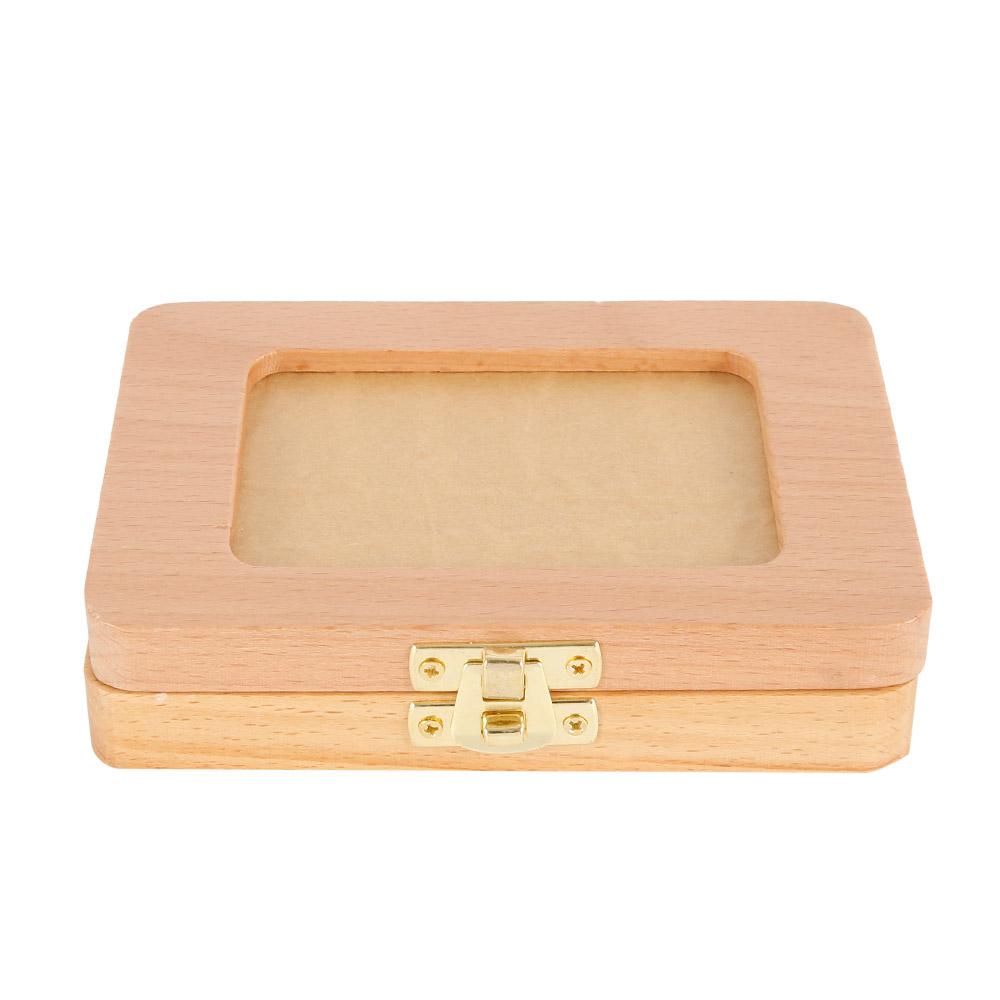 Wooden Baby Teeth Box Kids Keepsake Organizer Retro Baby Tooth Collection Box with Photo Frame Children Memory Box Newborn Gifts