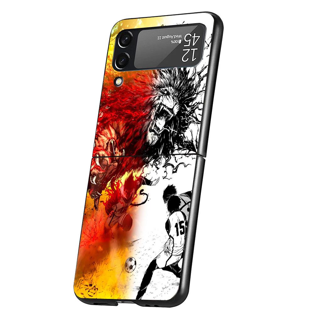 Blue Lock Football Anime Cover Phone Case For Samsung Galaxy Z Flip 7 6 5 4 3 5G Flip7 Flip6 Flip5 Flip4 Flip3 Black Fundas Shel