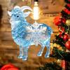 2D Flat Acrylic Goat Hanging Ornament With Snowflake Colorful Goat Car Ornament Gold Hanging Cord Goat Pendant Holiday Decor