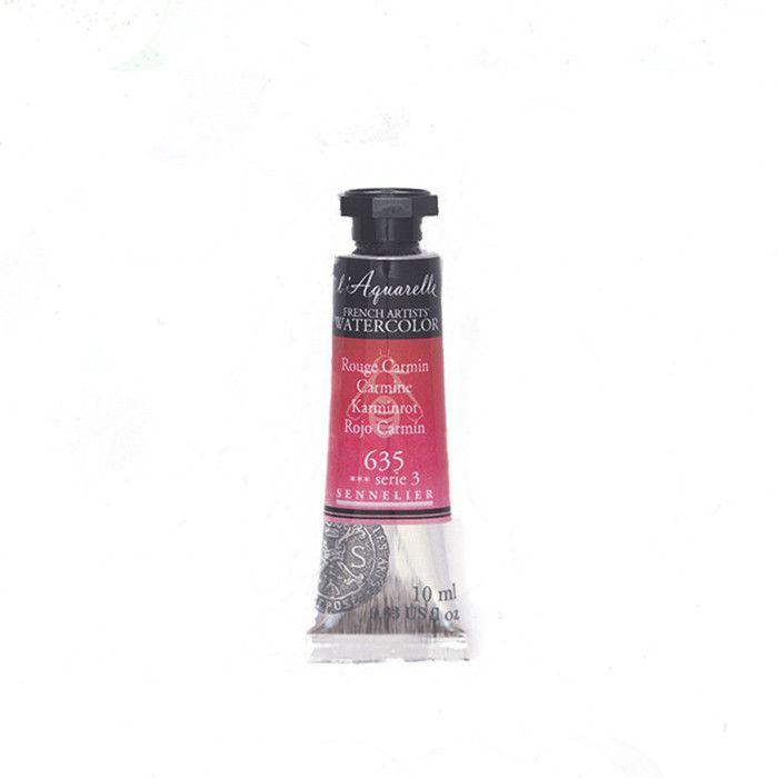 Peinture à l'aquarelle - Sennelier - Tube 10ml S3 - Couleur Carmine (635) - Haute qualité - Mixte