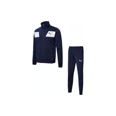 Jacke mit Logo-Print und Reißverschlusskragen und lange Hose in Unifarbe Lässiges Sportset Herren Sportset Blau 848665-06
