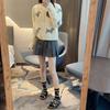 Women's College Style Thick Cable Knit Wool Cardigan - Short Coat for Autumn & Winter
