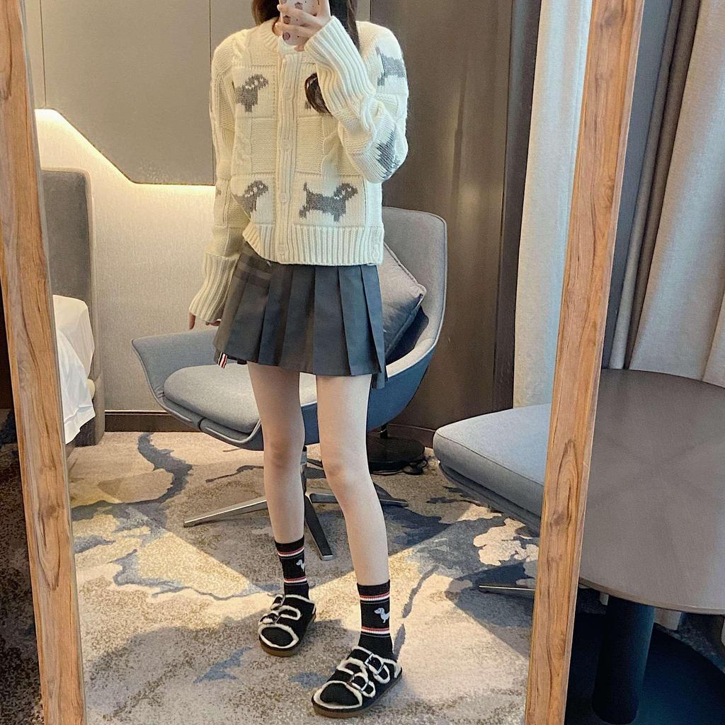 Women's College Style Thick Cable Knit Wool Cardigan - Short Coat for Autumn & Winter