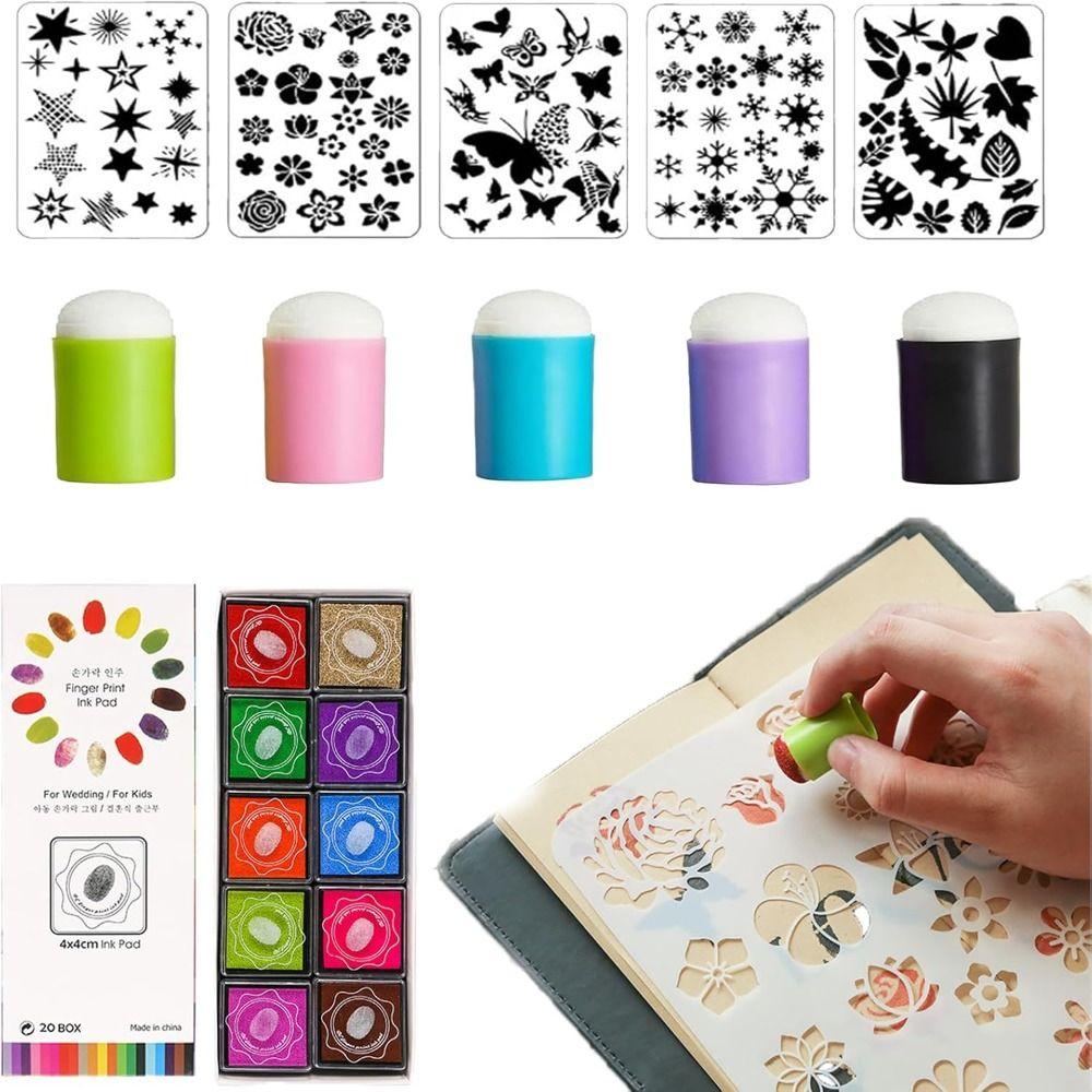 DIY Craft Drawing Tools DIY Sponge Finger Painting Kit Painting Sponge Finger Drawing Inkpad  Kids