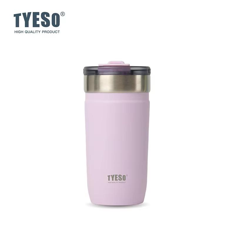 Tyeso 550ML 304 Stainless Steel Insulated Mug Matte Minimalist Tumbler with Straw Leakproof Coffee Cup for Ice Drink Hot Beverage Vacuum