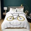 Print Orange Bike Beding Set Adult Peoples Children Kids Winter Soft Duvet Cover featuring Pilowcases Luminous Bicycle Patern Bedrom Warm Comforter