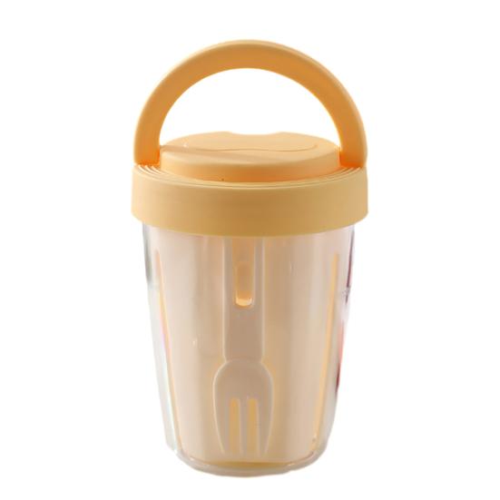 Salad Cup 501-600ml Food-Grade Portable Leak-Proof Design Salad Jar with Spoon Enhanced Drainage