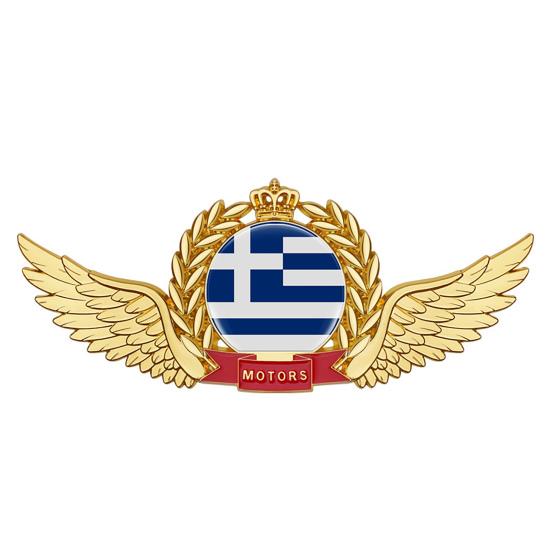 Delikat bil 3D dekorativ vattentät klistermärke Anti-rost Wing Crown National Flag 3D Emblem för bil