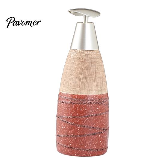 Shampoo Dispenser Bottle Ceramic Soap for Bathroom, 350/380ML Hand with Large Capacity Lotion Pump, Refillable Liquid Soap, and Pump