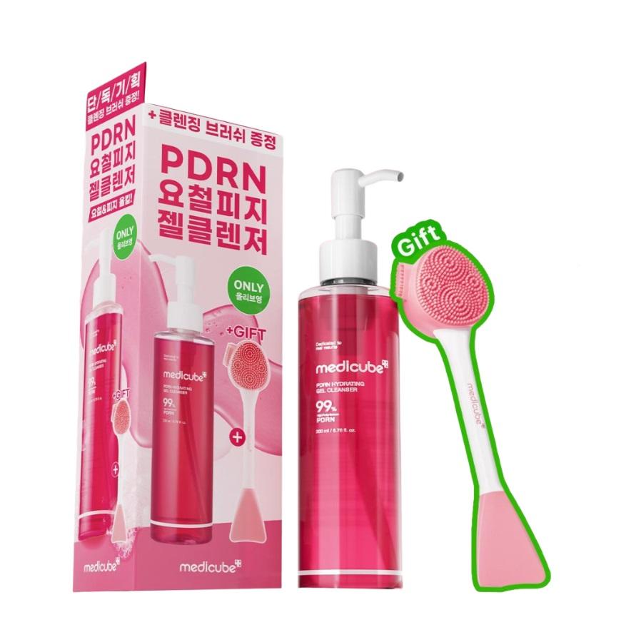 Medicube PDRN Gel To Foam Cleanser 200ml+Brush