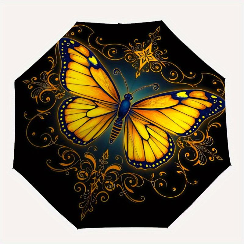 

1pc Butterfly Ornament, Automatic Opening/closing Umbrella with Auto Open/Close, Windproof, Foldable Sunshade yy250811146