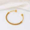 Elegant High-End Stainless Steel Round Head Mesh Bangle Bracelet