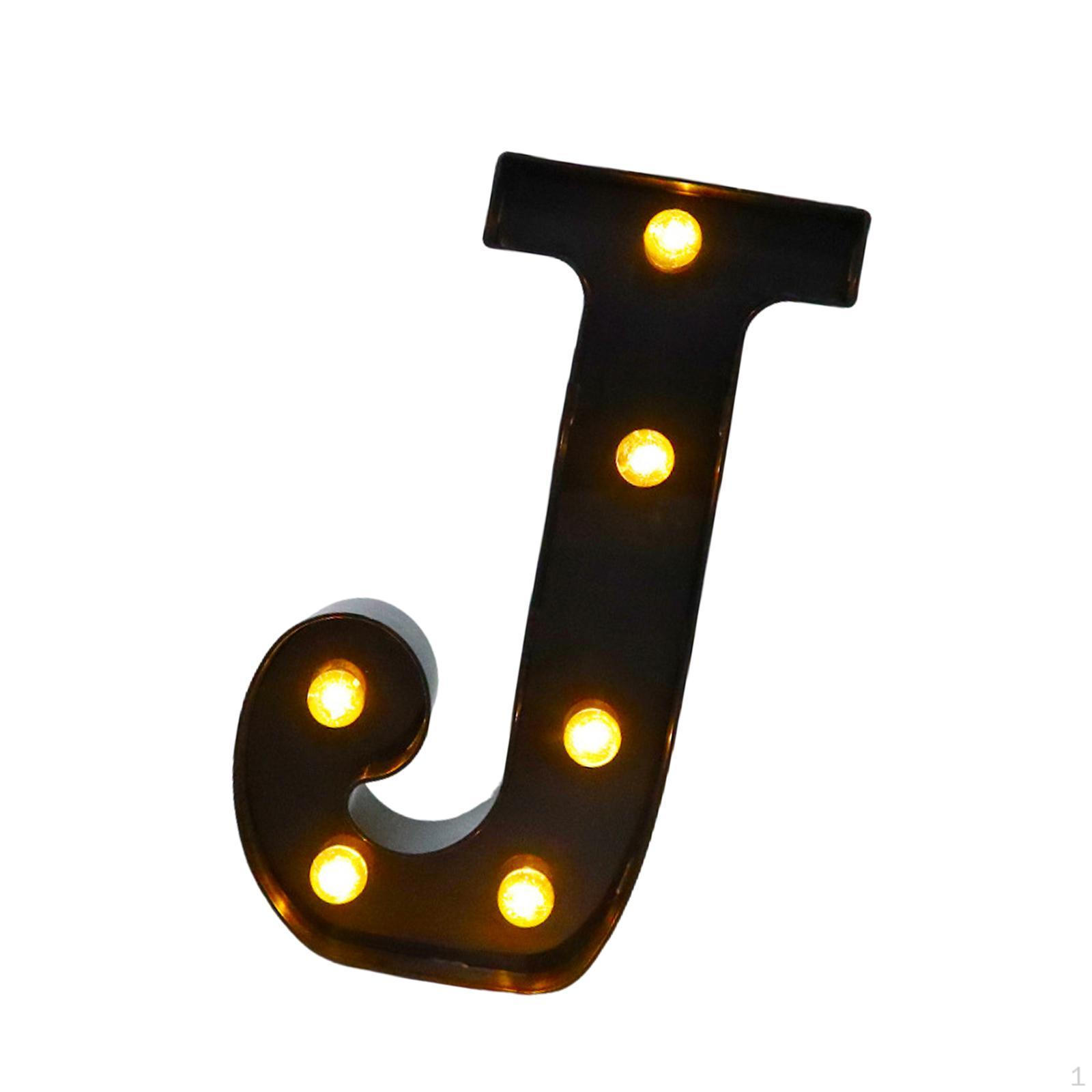 

Световой дисплей с алфавитом для украшения стен дома и мероприятий J 5.39x8.58x1.57inch