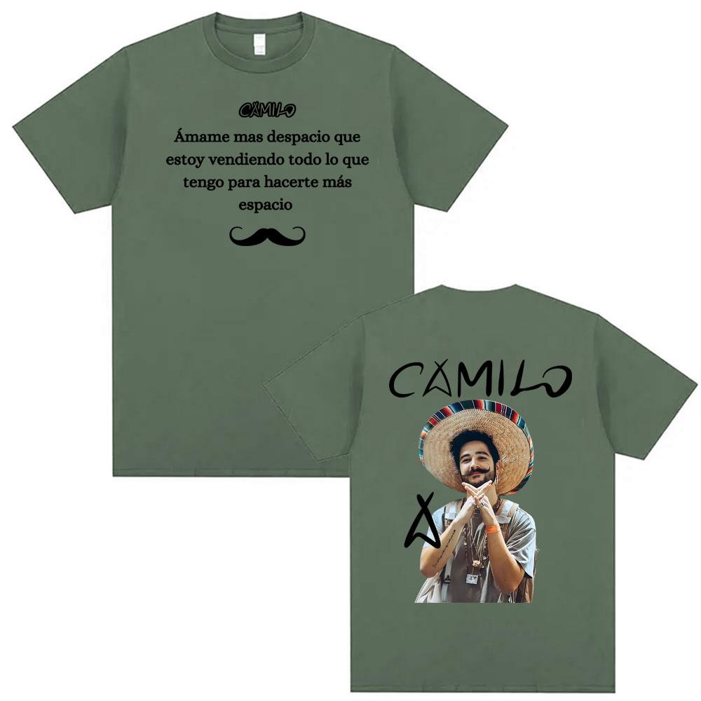 Singer Camilo Tribu Album Tour 2025 Merch Tshirts Unisex Women High Quality Vintage 90s T Shirt Unisex Harajuku Casual Summer Tshirt