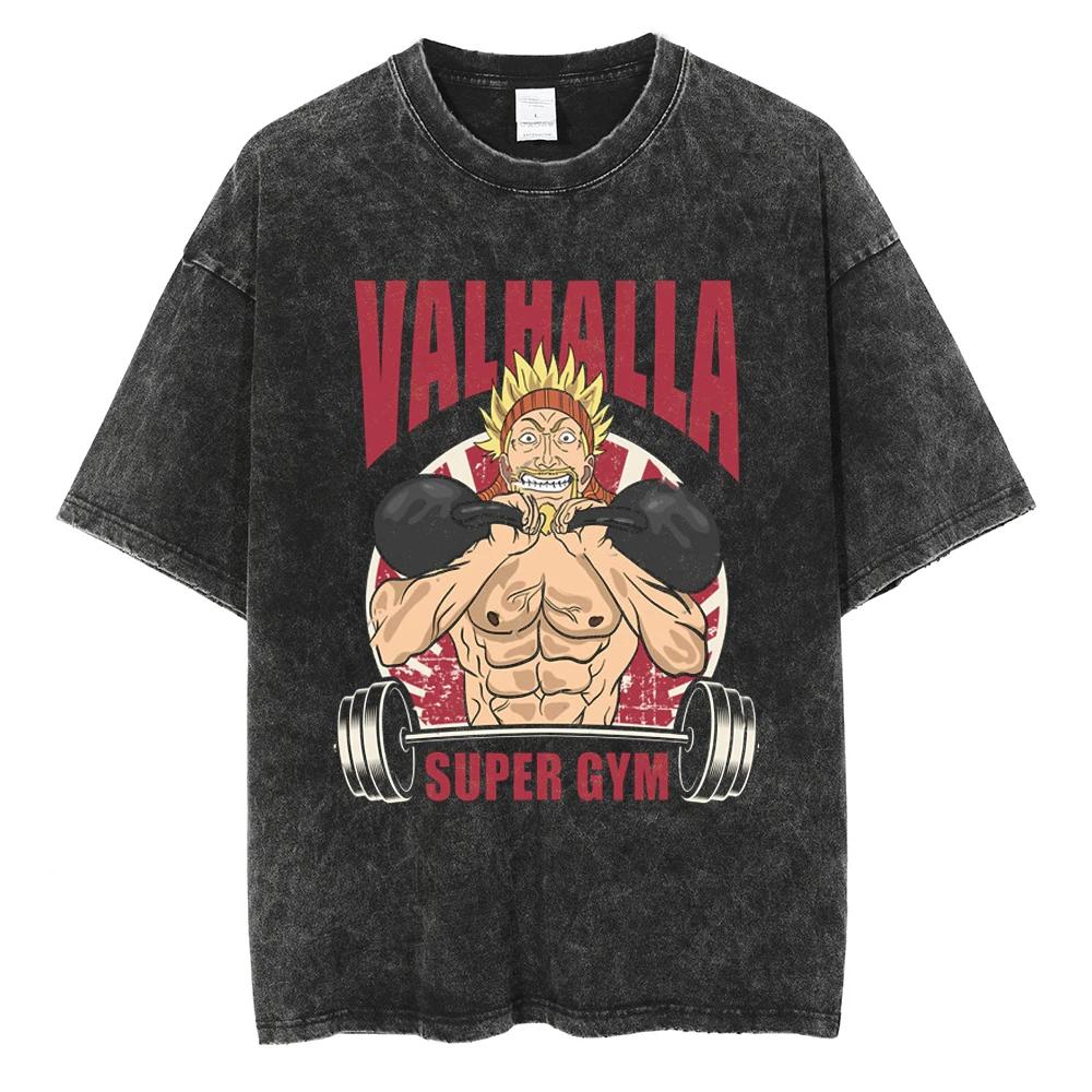VINLAND SAGA Manga T Shirt For Men Women Tshirt Washed Cotton T-shirt Clothing Summer Short Sleeve O-Neck Tees Streetwear