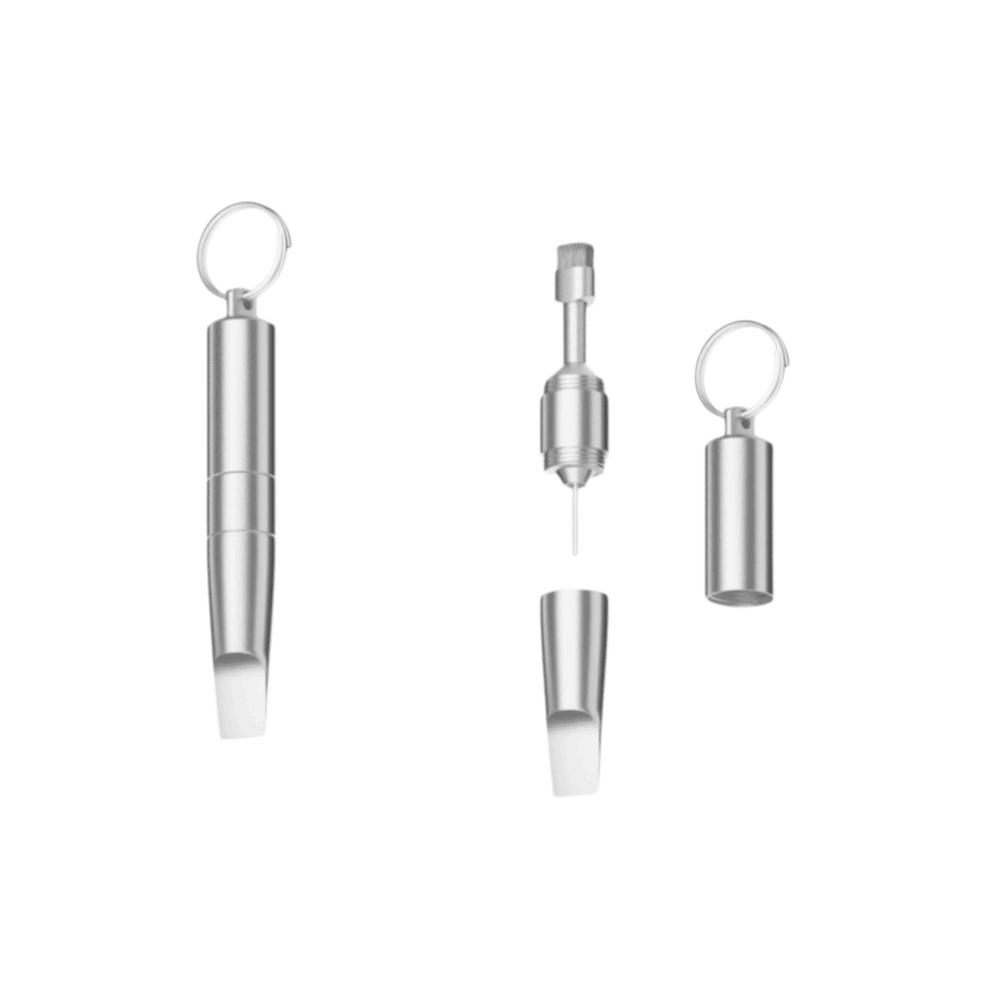 

Multitool 3-in-1 Keychain Tool Cleaning Brush SIM Card Tray Removal Tool Cleaning Electronics срібний
