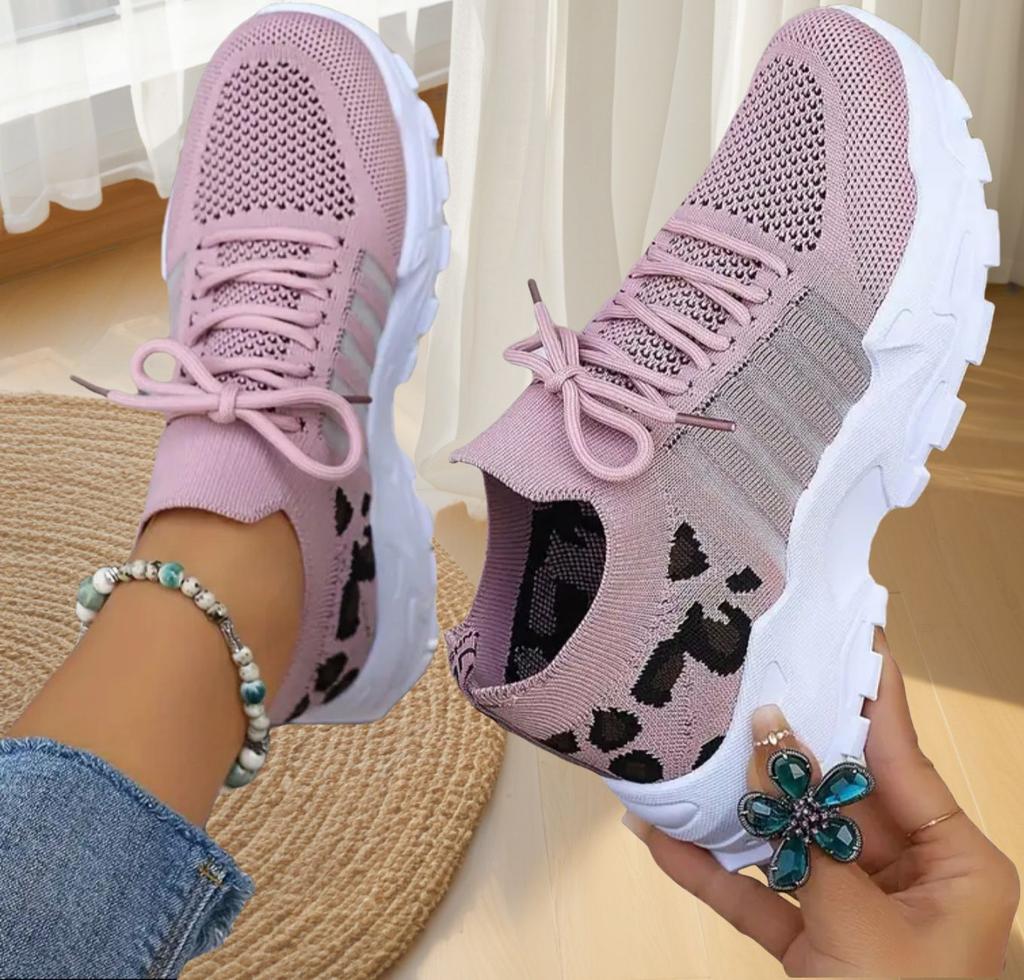 Fashion High-quality Sports Shoes for Women Lightweight Breathable Women's Casual Sneakers Platform Sneakers Leopard Print White Shoes
