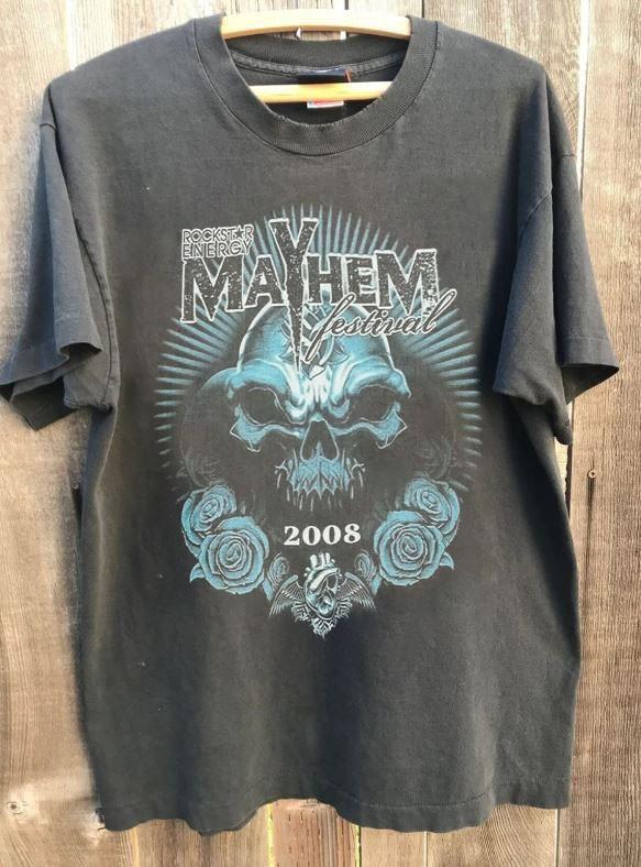 Mayhem Festival 2008 Concert Rare Charcoal Unisex T shirt Reprint KH17644 Unisex T-Shirt M