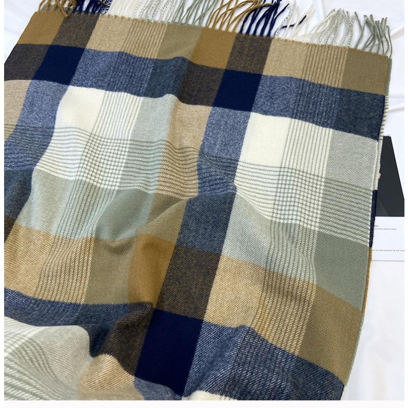 Plaid Long Scarf Winter Warm Cashmere Women Pashmina Foulard Bandana Scarves Female Luxury Hijab Tassel Shawl Wraps
